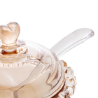 Acucareiro Cristal C/colher Coracao Ambar Metalizado - Lyor