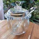 Açucareiro Cristal Com Colher Borda Coração 12 Cm - Lyor