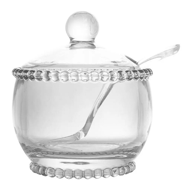 Açucareiro Cristal Com Colher Pearl Wolff 28379