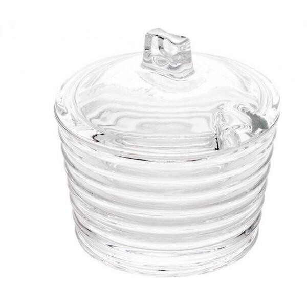 Açucareiro De Cristal Com Tampa Transparente Colmeia - Lyor
