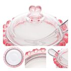Açucareiro De Cristal Transparente Com Detalhes Coração Rosa