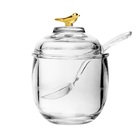 Açucareiro De Vidro C/colher Golden Bird Transparente 150g Wo