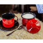 Açucareiro Esmaltado Ágata 500ml Porta Açúcar Com Tampa E Alç