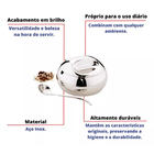Açucareiro Inox C/ Colher 300ml Café Chá Luxo