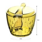 Açucareiro Plástico Com Colher Trama 500g - Colors - Amarelo