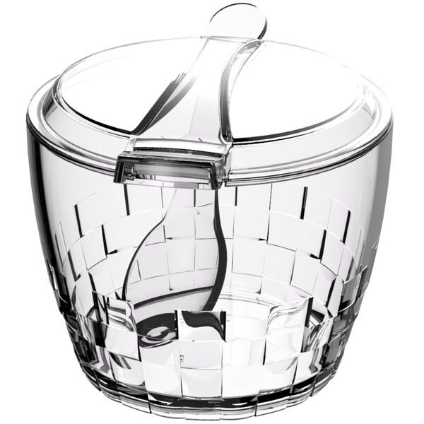 Açucareiro Plástico Com Colher Trama 500g - Colors - Transpar