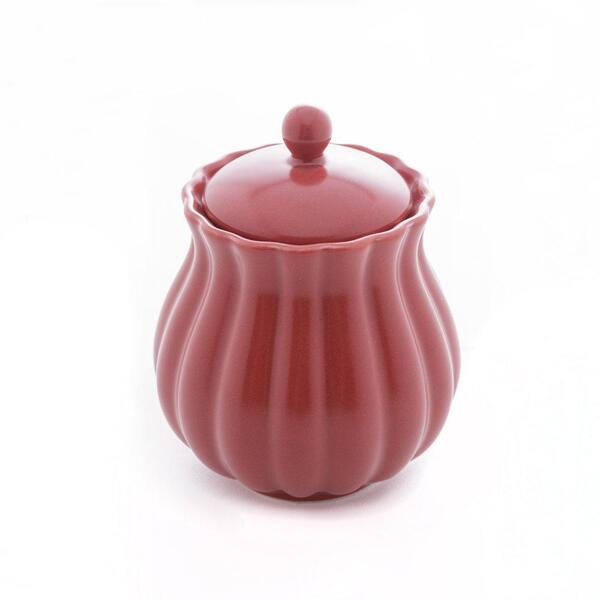 Açucareiro Wolff Pétala De Porcelana Vermelho 10,5cm X 8,5cm
