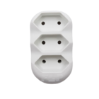 Adaptador 3 Saidas 2p Reto Branco com Inmetro