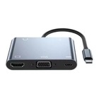 Adaptador 4 K Tipo C 5 Em 1 Para Hdmi / Vga / Audio /usb/ Aud