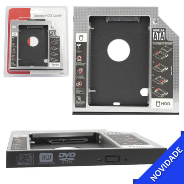 Adaptador Caddy Notebook Para Segundo Hd Ou Ssd 2.5" Sata - 1