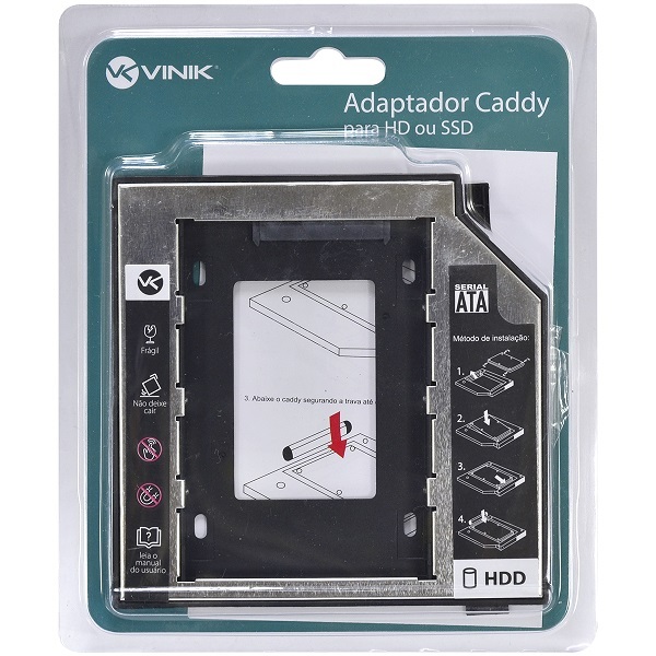 Adaptador Caddy Para Hd Ou Ssd Gaveta Dvd Notebook Ac-127 Vin