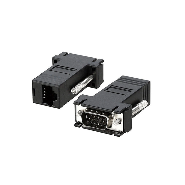 Adaptador Conector Vga Macho Para Rj45 Fêmea Preto - Almeida