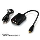 Adaptador De Vídeo Hdmi Para Vga Com Saida De Áudio P2