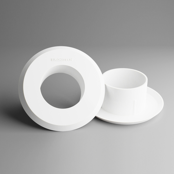 Adaptador de Despejo 90° para Saída de Máquina de Lavar 50mm Branco Blocktech