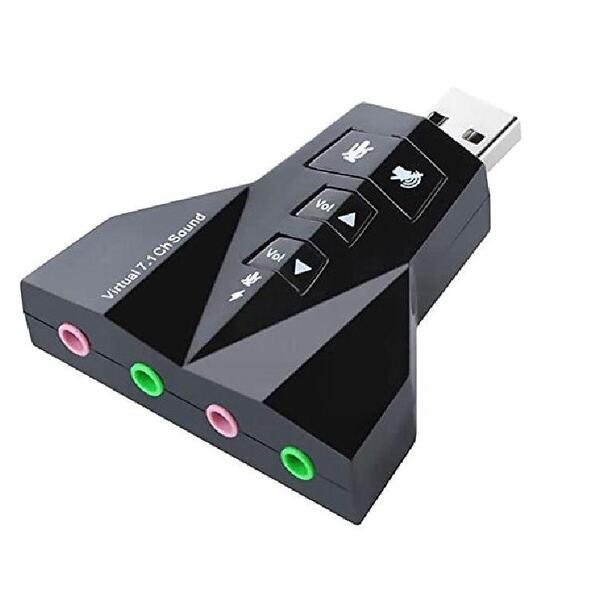 Adaptador Exbom Usb De Som A Macho X 2 Audio E 2 Fone 7.1