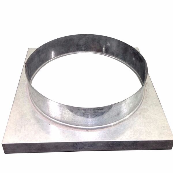 Adaptador Galvanizado De Quadrado 30 5 X 30 5 Cm Para Redondo