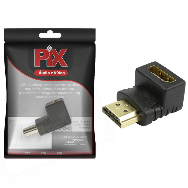 Adaptador Hdmi 90 Graus Em L Macho X Fêmea 2.1 4k 8k