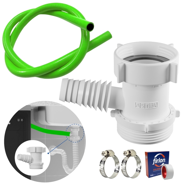 Adaptador Para Máquina De Lavar Louça + Mangueira + Abraç...