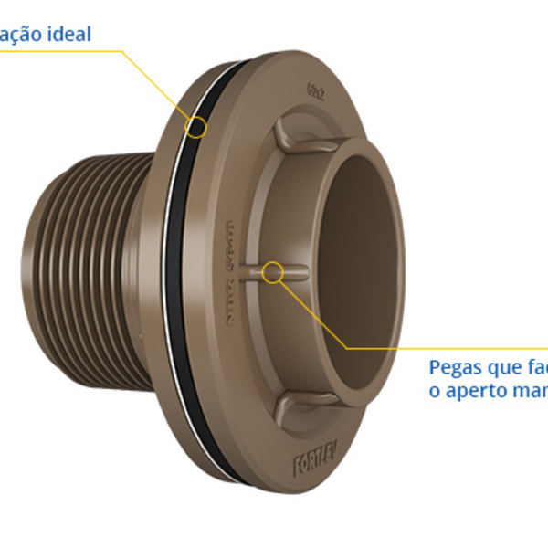 Adaptador Sold. C/anel P/caixa D’água 40mmx1.1/4 - Fortlev
