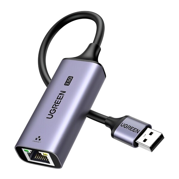 Adaptador Ugreen Usb A 3.0 Pra Lan Rj45 2.5g Fêmea Cinza