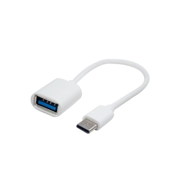 Adaptador Usb Tipo C X Usb 3.0 (f) Conector Otg 15cm Branco