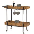 Adega/ Carrinho Dubai Base Em Aço Industrial E Tampo Em Madei