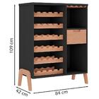 Adega Bar 30 Garrafas E Suporte Taças Bf1015 Grafite Pinus Hec