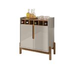 Adega Bar Com 2 Portas 75x79cm Lizz  Off White/cedro
