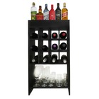 Adega Bar De Chão Rack P/ Garrafas, Copos E Taças Mdf Preto