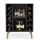 Adega Bar Para 10 Garrafas Dubai Preto  - Rede Móveis