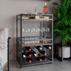 Adega Bar Para Vinhos Bebidas Com Cristaleiras Royal 90x40x60