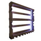 Adega Bar Parede Madeira Rústica Imbuia Com Led Porta Taças