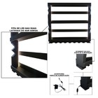 Adega Bar Parede Madeira Rústica Preto Com Led E Porta Taças