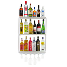 Adega Bar Suspensa Em Mdf Branco Para 18 Garrafas E 6 Taças