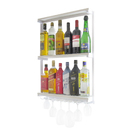 Adega Bar Suspensa Em Mdf Branco Para 18 Garrafas E 6 Taças