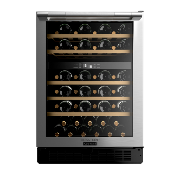 Adega de Vinho Climatizada para 51 Garrafas Brastemp Gourmand BZB51AEBNA 220V Dual Zone com Painel Digital até 13°