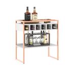 Adega Com Prateleira Suzy Branco Cobre