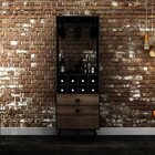 Adega Com Suporte Para Taças 1 Gaveta 1 Porta Retrô  Preto/rú