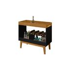 Adega Dakar Preto/madeira – Tebarrot Móveis