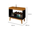 Adega Dakar Tebarrot 90cm Pés Em Madeira Maciça Preto/madeira