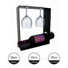 Adega De Balcão Metal Para 1 Garrafa E 2 Taças