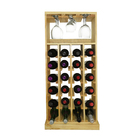 Adega De Chão Rústica Para 24 Garrafas Suporte Taças Madeira