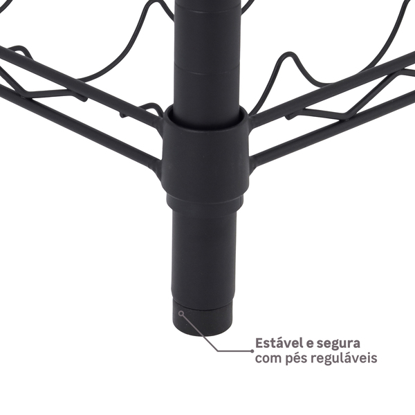 Adega de Metal Preta Line 47x60x35, da Spaceo