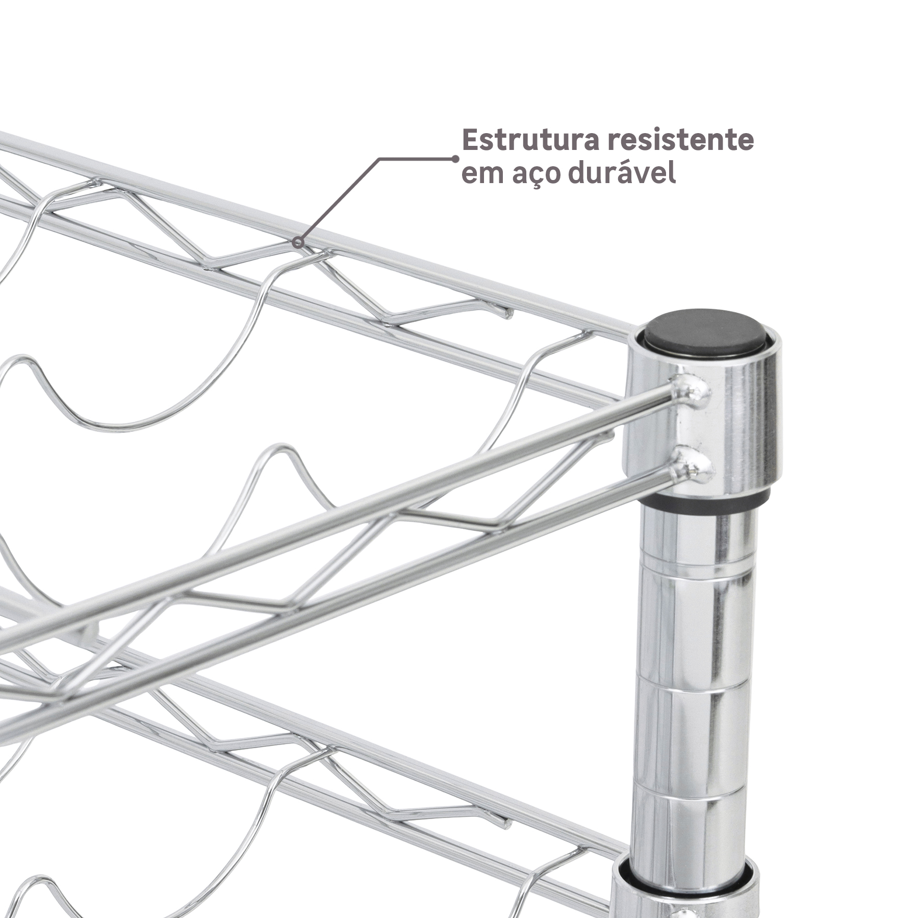 Adega de Metal Cromada Line 47x60x35, da Spaceo