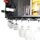 Adega De Parede 5 Colmeia 10x10 Garrafas Madeira Pinus Preto