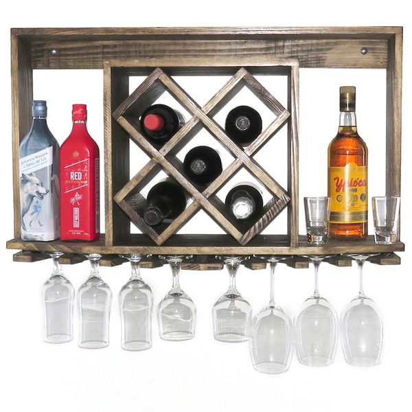 Adega De Parede Com 05 Colmeias 10x10 Para Garrafas Pinus Ipê