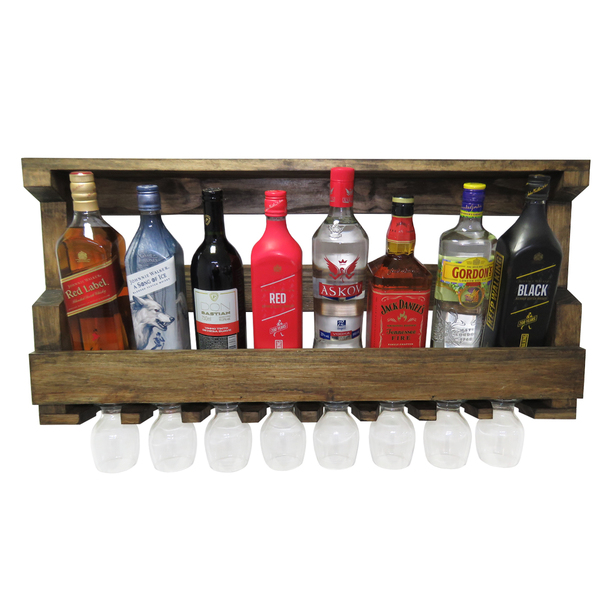 Adega De Parede Em Madeira Pinus Inclinada Para 8 Garrafas E