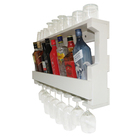 Adega De Parede Em Mdf Inclinada Para 8 Garrafas E 8 Taças Br