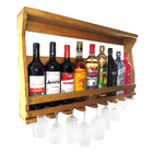 Adega De Parede Madeira Pinus Imbuia P/ 9 Garrafas E 8 Taças