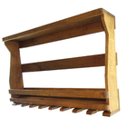 Adega De Parede Madeira Pinus Imbuia P/ 9 Garrafas E 8 Taças